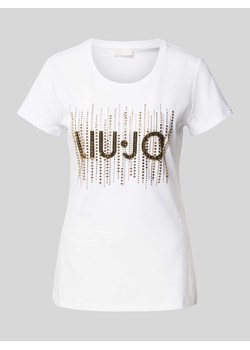 T-shirt z obszyciem z kamieni stras ze sklepu Peek&Cloppenburg  w kategorii Bluzki damskie - zdjęcie 174088015
