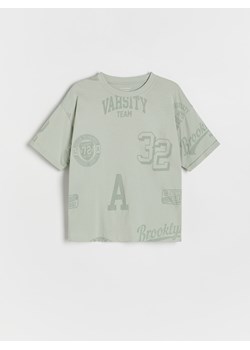 Reserved - T-shirt oversize - miętowy ze sklepu Reserved w kategorii T-shirty chłopięce - zdjęcie 174091099