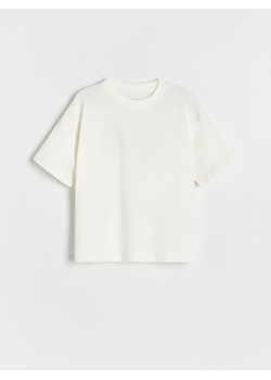 Reserved - Bawełniany t-shirt oversize - złamana biel ze sklepu Reserved w kategorii T-shirty chłopięce - zdjęcie 174093396
