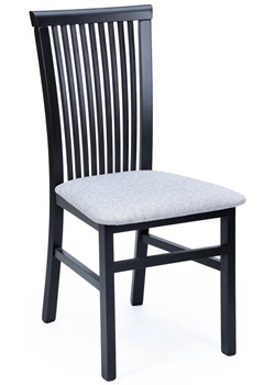 Drewniane krzesło tapicerowane do stołu czarny + szary - Mako 4X ze sklepu Edinos.pl w kategorii Krzesła - zdjęcie 174095866