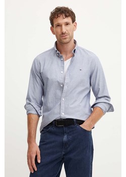 Tommy Hilfiger koszula bawełniana męska kolor granatowy slim z kołnierzykiem button-down MW0MW35769 ze sklepu ANSWEAR.com w kategorii Koszule męskie - zdjęcie 174096066