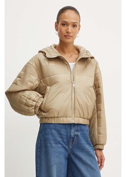BOSS kurtka damska kolor beżowy zimowa oversize 50518851 ze sklepu ANSWEAR.com w kategorii Kurtki damskie - zdjęcie 174096087