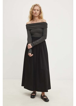 Answear Lab spódnica bawełniana kolor czarny maxi rozkloszowana ze sklepu ANSWEAR.com w kategorii Spódnice - zdjęcie 174096578