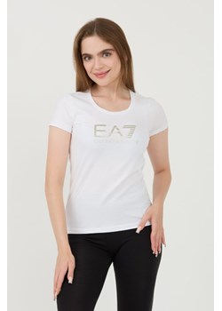 EA7 Biały t-shirt, Wybierz rozmiar L ze sklepu outfit.pl w kategorii Bluzki damskie - zdjęcie 174097149