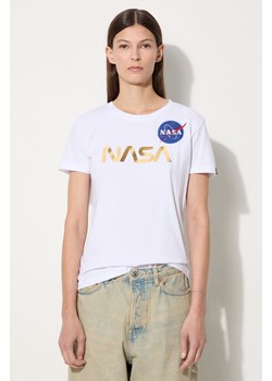 Alpha Industries t-shirt bawełniany NASA Pm T kolor biały 198053.438-BIALY ze sklepu PRM w kategorii Bluzki damskie - zdjęcie 174097836
