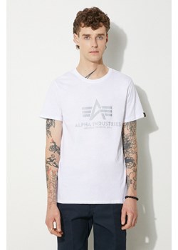 Alpha Industries t-shirt bawełniany Reflective Print kolor biały z nadrukiem 100501RP.09-BIALY ze sklepu PRM w kategorii T-shirty męskie - zdjęcie 174097846