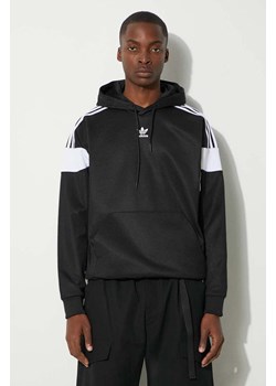 adidas Originals bluza Adicolor Classics Cut Line Hoodie męska kolor czarny z kapturem wzorzysta HS2065-CZARNY ze sklepu PRM w kategorii Bluzy męskie - zdjęcie 174098146