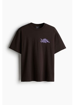 H & M - T-shirt z nadrukiem Loose Fit - Brązowy ze sklepu H&M w kategorii Bluzki damskie - zdjęcie 174098735