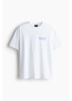 H & M - T-shirt z nadrukiem Loose Fit - Biały ze sklepu H&M w kategorii Bluzki damskie - zdjęcie 174098755