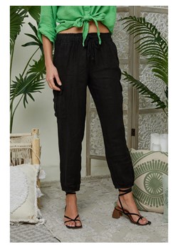 Lin Passion Lniane spodnie w kolorze czarnym ze sklepu Limango Polska w kategorii Spodnie damskie - zdjęcie 174100156