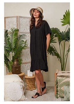Lin Passion Lniana sukienka w kolorze czarnym ze sklepu Limango Polska w kategorii Sukienki - zdjęcie 174100217