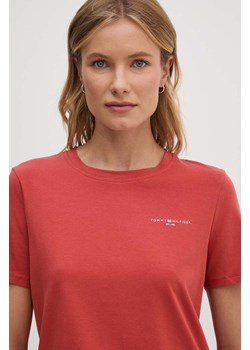 Tommy Hilfiger t-shirt damski kolor czerwony ze sklepu ANSWEAR.com w kategorii Bluzki damskie - zdjęcie 174101146