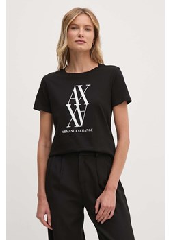 Armani Exchange t-shirt bawełniany damski kolor czarny 6DYT04 YJG3Z ze sklepu ANSWEAR.com w kategorii Bluzki damskie - zdjęcie 174101438