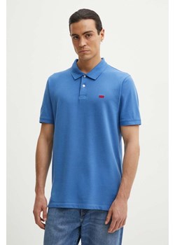 Levi&apos;s polo bawełniane kolor niebieski gładki ze sklepu ANSWEAR.com w kategorii T-shirty męskie - zdjęcie 174101527