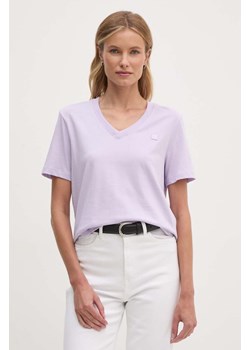 Calvin Klein Jeans t-shirt bawełniany damski kolor fioletowy J20J222560 ze sklepu ANSWEAR.com w kategorii Bluzki damskie - zdjęcie 174101548