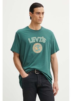 Levi&apos;s t-shirt bawełniany męski kolor zielony z nadrukiem ze sklepu ANSWEAR.com w kategorii T-shirty męskie - zdjęcie 174101557