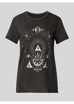 T-shirt z nadrukiem z motywem i napisem model ‘LUCY’ ze sklepu Peek&Cloppenburg  w kategorii Bluzki damskie - zdjęcie 174101765