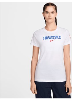 Damski T-shirt piłkarski Nike Chorwacja Crest - Biel ze sklepu Nike poland w kategorii Bluzki damskie - zdjęcie 174102319