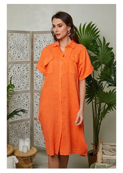 Lin Passion Lniana sukienka w kolorze pomarańczowym ze sklepu Limango Polska w kategorii Sukienki - zdjęcie 174102687