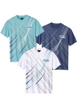 Zestaw 3 sportowych koszulek z nadrukiem - id: 14994712 - marki Atlas For Men - 174103716 Zestaw 3 sportowych koszulek z nadrukiem ze sklepu Atlas For Men w kategorii T-shirty męskie - zdjęcie 174103716