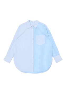 Cropp - Błękitna koszula oversize w pionowe paski - niebieski ze sklepu Cropp w kategorii Koszule damskie - zdjęcie 174106099