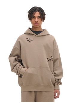 Cropp - Bluza z kapturem z ozdobnymi wycięciami - beżowy ze sklepu Cropp w kategorii Bluzy męskie - zdjęcie 174106126