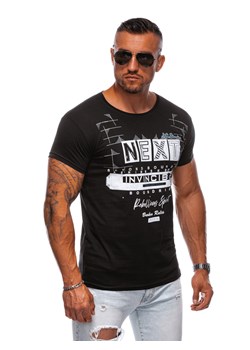 T-shirt męski z nadrukiem 1977S - czarny ze sklepu Edoti w kategorii T-shirty męskie - zdjęcie 174107535