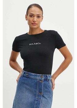 MAX&amp;Co. t-shirt bawełniany damski kolor czarny 2428976014200 ze sklepu ANSWEAR.com w kategorii Bluzki damskie - zdjęcie 174108585