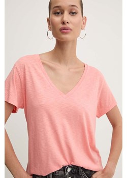 Superdry t-shirt damski kolor różowy W1011181A-2WS ze sklepu ANSWEAR.com w kategorii Bluzki damskie - zdjęcie 174108595