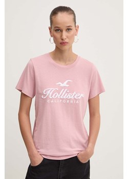 Hollister Co. t-shirt bawełniany damski kolor różowy KI357-3284 ze sklepu ANSWEAR.com w kategorii Bluzki damskie - zdjęcie 174108616