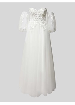 Suknia ślubna z odkrytymi ramionami i obszyciem koronką ze sklepu Peek&Cloppenburg  w kategorii Sukienki - zdjęcie 174108788