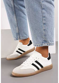 Biało-Czarne Casualowe Sneakersy na Płaskiej Podeszwie z Paskami Jereria ze sklepu renee.pl w kategorii Buty sportowe damskie - zdjęcie 174111149