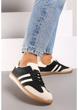 Czarne Casualowe Sneakersy na Płaskiej Podeszwie z Paskami Jereria ze sklepu renee.pl w kategorii Buty sportowe damskie - zdjęcie 174111155