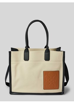 Torba z uchwytami i detalem z logo model ‘Pezza’ ze sklepu Peek&Cloppenburg  w kategorii Torby Shopper bag - zdjęcie 174113438