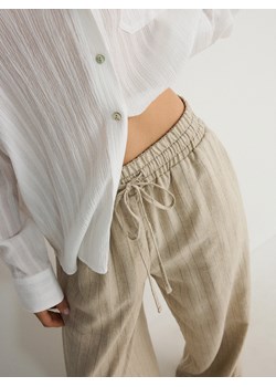 Reserved - Spodnie z wiskozy i lnu - wielobarwny ze sklepu Reserved w kategorii Spodnie damskie - zdjęcie 174114579