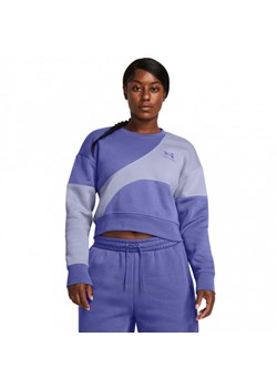 Damska bluza dresowa nierozpinana bez kaptura Under Armour Essential Fleece Crop Crew - fioletowa ze sklepu Sportstylestory.com w kategorii Bluzy damskie - zdjęcie 174115785