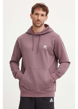 adidas Originals bluza bawełniana męska kolor fioletowy z kapturem gładka IX7673 ze sklepu ANSWEAR.com w kategorii Bluzy męskie - zdjęcie 174115926