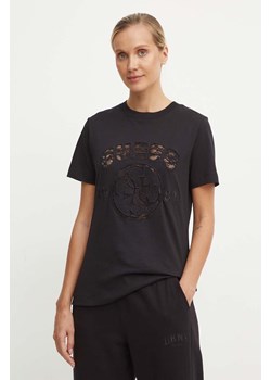 Guess t-shirt bawełniany RGINE damski kolor czarny V4YI11 I3Z14 ze sklepu ANSWEAR.com w kategorii Bluzki damskie - zdjęcie 174116058