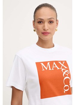MAX&amp;Co. t-shirt bawełniany damski kolor biały 2428976024200 ze sklepu ANSWEAR.com w kategorii Bluzki damskie - zdjęcie 174116078