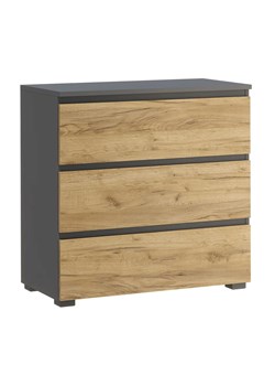 Nowoczesna komoda z szufladami antracyt + dąb craft 80 cm - Elsinor 3X ze sklepu Edinos.pl w kategorii Komody - zdjęcie 174116485