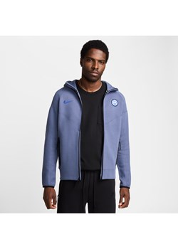 Męska piłkarska bluza z kapturem i zamkiem na całej długości Nike Inter Mediolan Tech Fleece Windrunner - Niebieski ze sklepu Nike poland w kategorii Bluzy męskie - zdjęcie 174117835