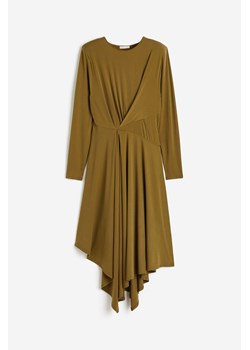 H & M - Drapowana sukienka dżersejowa - Zielony ze sklepu H&M w kategorii Sukienki - zdjęcie 174118137