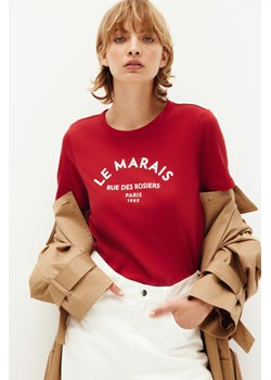 H & M - T-shirt z napisem - Czerwony ze sklepu H&M w kategorii Bluzki damskie - zdjęcie 174118146
