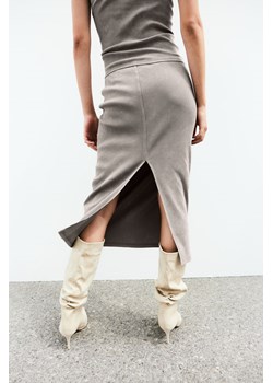 H & M - Ołówkowa spódnica w prążki - Szary ze sklepu H&M w kategorii Spódnice - zdjęcie 174118155