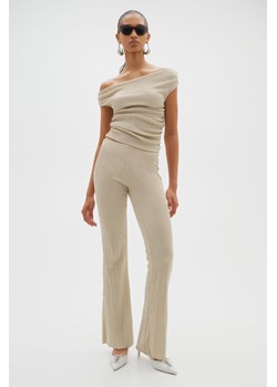 H & M - Rozszerzane legginsy o strukturalnym splocie - Beżowy ze sklepu H&M w kategorii Spodnie damskie - zdjęcie 174118187