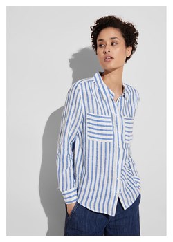 Street One Lniana bluzka w kolorze niebiesko-białym ze sklepu Limango Polska w kategorii Koszule damskie - zdjęcie 174118459