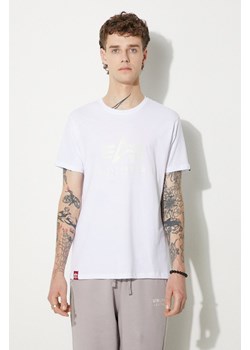 Alpha Industries t-shirt bawełniany Basic T Kryptonite kolor biały z nadrukiem 116521.09-BIALY ze sklepu PRM w kategorii T-shirty męskie - zdjęcie 174118906