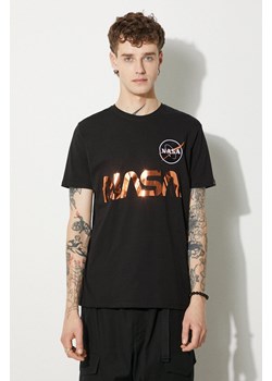 Alpha Industries t-shirt bawełniany kolor czarny z nadrukiem 178501.209-CZARNY ze sklepu PRM w kategorii T-shirty męskie - zdjęcie 174118916