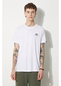 Alpha Industries t-shirt bawełniany Basic T Small Logo kolor biały z nadrukiem 188505.09 ze sklepu PRM w kategorii T-shirty męskie - zdjęcie 174119016