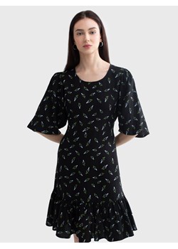 Sukienka damska z wiskozy z motywem kwiatowym czarna Bryana 906 ze sklepu Big Star w kategorii Sukienki - zdjęcie 174119809